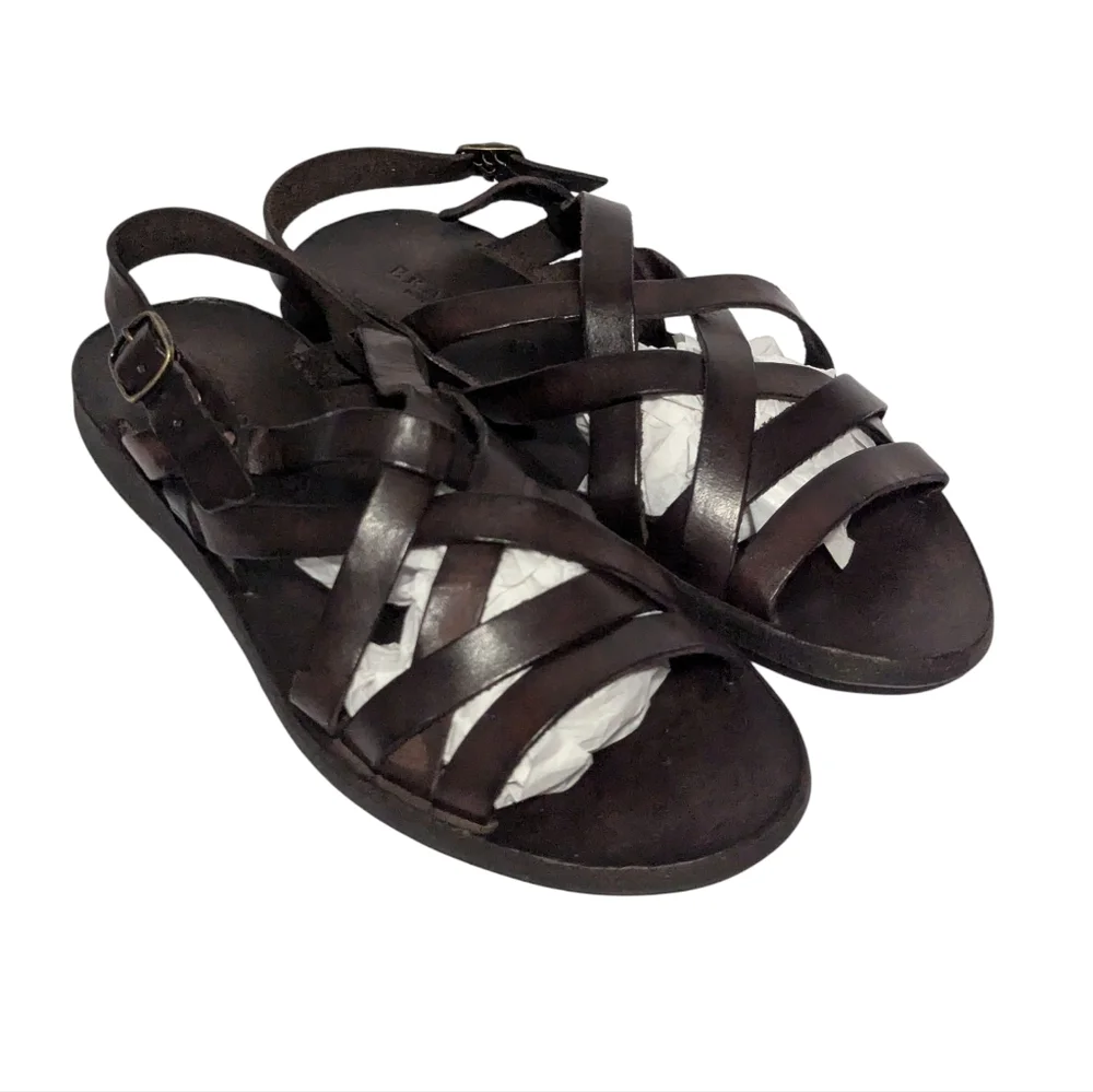 Brador Women's Luke Schuhe Dark Brown Leather Sandal Size 38.Made In Italy - Picture 4 of 15